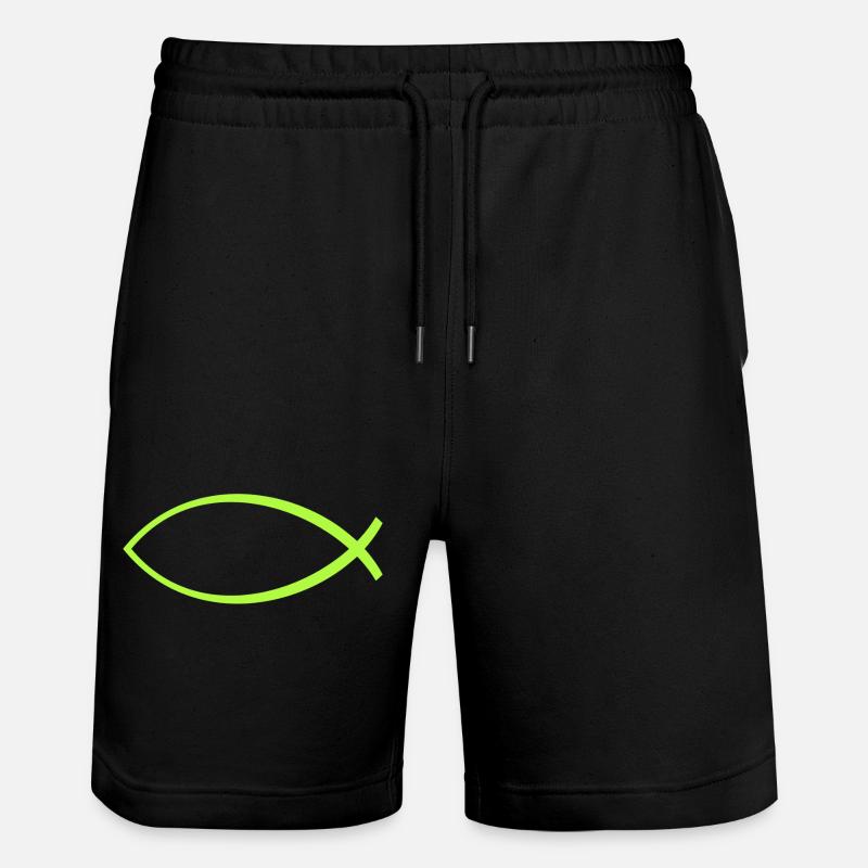 Ichtus poisson pomme vert - Short de jogging bio TRAINER Stanley/Stella unisexe - noir