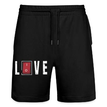 L’amour réciproque - Short de jogging bio TRAINER Stanley/Stella unisexe - noir - Devant - Nik (191cm) & Marisol (170cm)