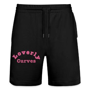 Loverly Curves v3 - Stanley/Stella Trainer Unisex Organic Jogging Shorts - black - Front - Nik (191cm) & Marisol (170cm)