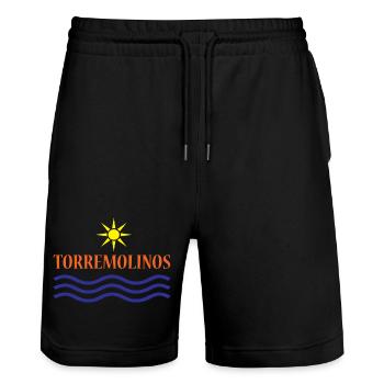 TORREMOLINOS-Eau du Soleil+Texte - Short de jogging bio TRAINER Stanley/Stella unisexe - noir - Devant - Nik (191cm) & Marisol (170cm)