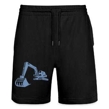 Excavator Silhouette, Precise Design for - Stanley/Stella Trainer Unisex Organic Jogging Shorts - black - Front - Nik (191cm) & Marisol (170cm)