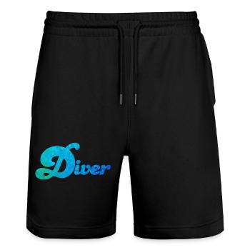 Diver Divers Ocean Sea Underwater World Sea Cool - Stanley/Stella Trainer Unisex Organic Jogging Shorts - black - Front - Nik (191cm) & Marisol (170cm)
