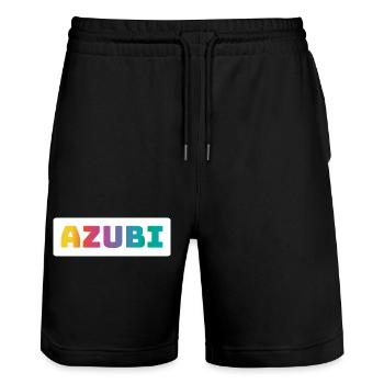 Azubi Tshirt coloured - Stanley/Stella Unisex Bio Joggingshorts Trainer  - Schwarz - Vorne - Nik (191cm) & Marisol (170cm)