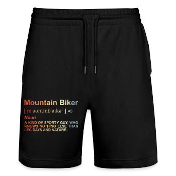 Mountain biker definition - Stanley/Stella Trainer Unisex Organic Jogging Shorts - black - Front - Nik (191cm) & Marisol (170cm)
