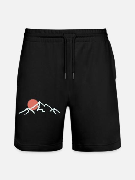 Sunlit Peak Minimal Mountain - Stanley/Stella Trainer Unisex Organic Jogging Shorts - black