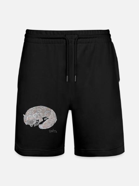 Der Fuchs schläft - Stanley/Stella Unisex Bio Joggingshorts Trainer - Schwarz