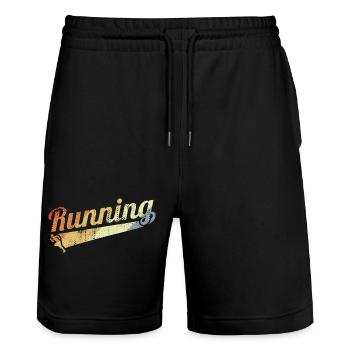 Course vintage - Short de jogging bio TRAINER Stanley/Stella unisexe - noir - Devant - Nik (191cm) & Marisol (170cm)