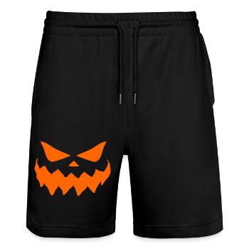 Halloween Face Costume Halloween Party - Stanley/Stella Trainer Unisex Organic Jogging Shorts - black - Front - Nik (191cm) & Marisol (170cm)