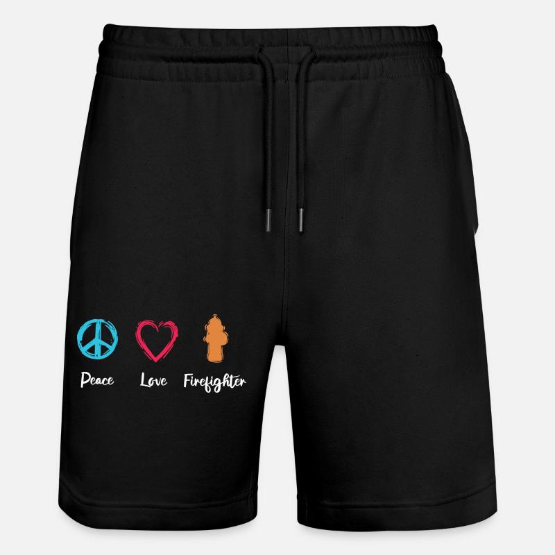 Pompier Peace Love - Short de jogging bio TRAINER Stanley/Stella unisexe - noir