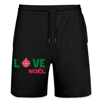 Love Noël - Short de jogging bio TRAINER Stanley/Stella unisexe - noir - Devant - Nik (191cm) & Marisol (170cm)