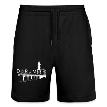 Leuchtturm Obereversand - Stanley/Stella Unisex Bio Joggingshorts Trainer  - Schwarz - Vorne - Nik (191cm) & Marisol (170cm)