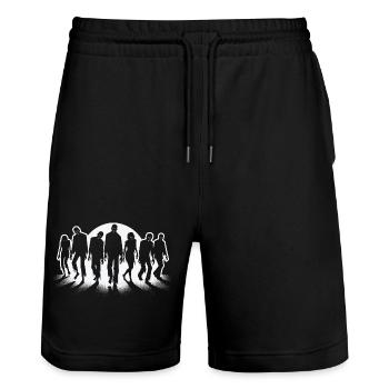 Zombis - Short de jogging bio TRAINER Stanley/Stella unisexe - noir - Devant - Nik (191cm) & Marisol (170cm)