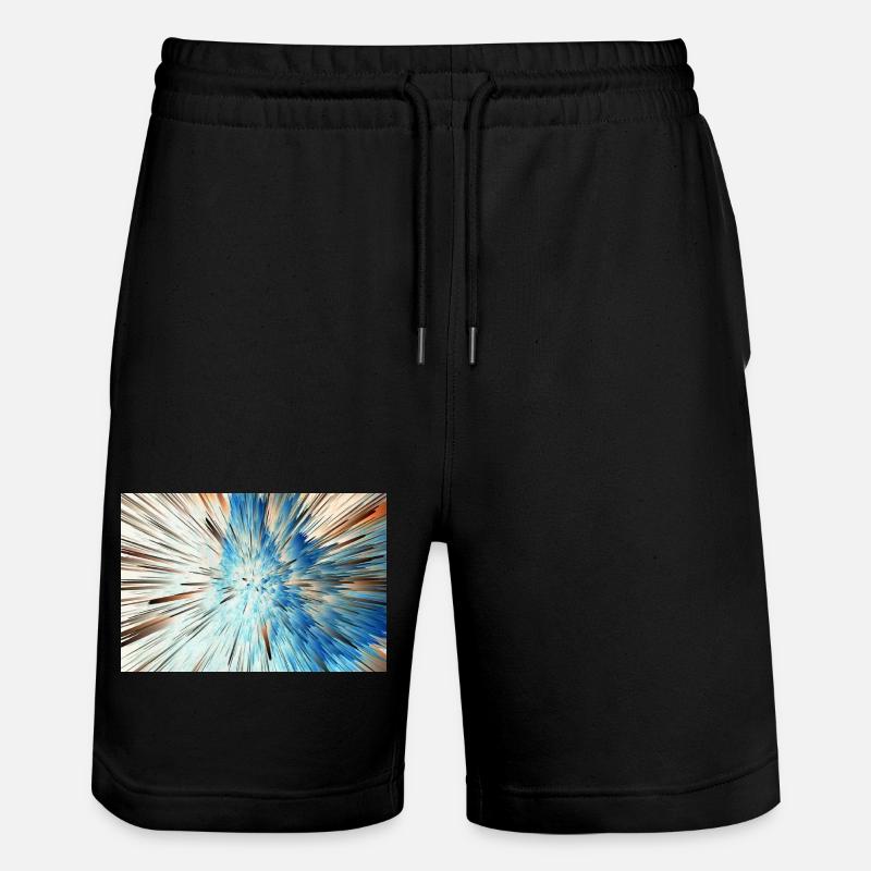 Radiale Blaue Explosion - Stanley/Stella Unisex Bio Joggingshorts Trainer  - Schwarz