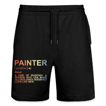 Term painter varnisher - Stanley/Stella Trainer Unisex Organic Jogging Shorts - black - Front - Nik (191cm) & Marisol (170cm)