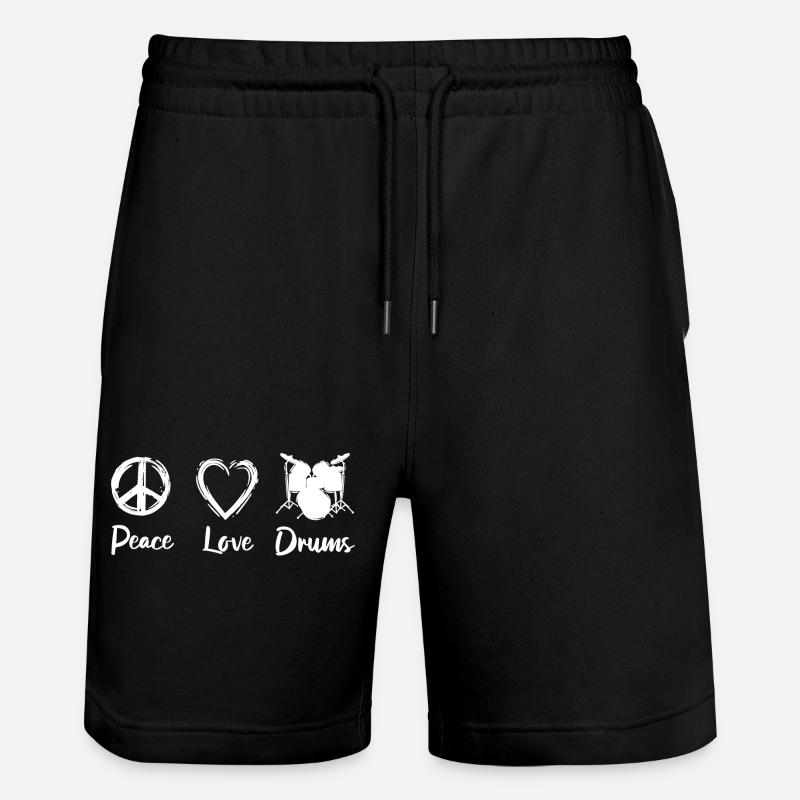 Tambours d’amour de paix - Short de jogging bio TRAINER Stanley/Stella unisexe - noir