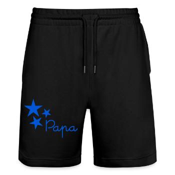 CHRISTMAS. YEAR. ANNIVERSARY. RETIREMENT. DAD. MAMAM. - Stanley/Stella Trainer Unisex Organic Jogging Shorts - black - Front - Nik (191cm) & Marisol (170cm)