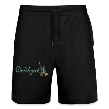 The Green Wanderer - Stanley/Stella Trainer Unisex Organic Jogging Shorts - black - Front - Nik (191cm) & Marisol (170cm)