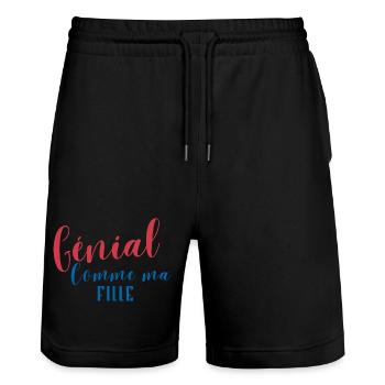 Génial Comme ma Fille - Short de jogging bio TRAINER Stanley/Stella unisexe - noir - Devant - Nik (191cm) & Marisol (170cm)