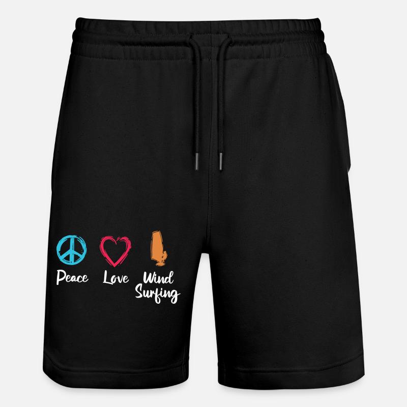 Paix Amour Planche à voile - Short de jogging bio TRAINER Stanley/Stella unisexe - noir