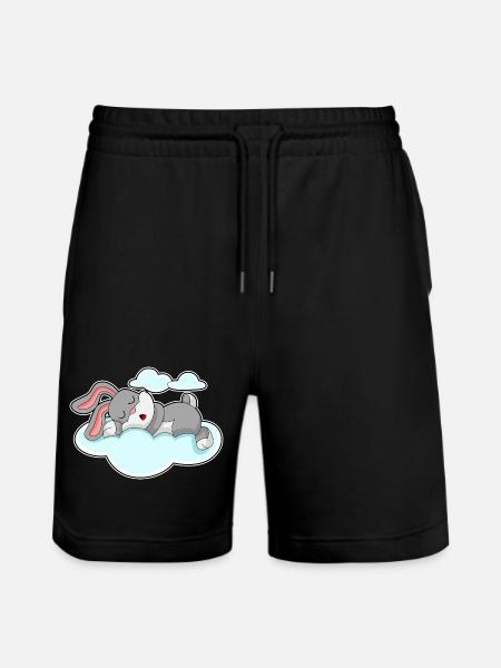 Bunny Sleeping Clouds - Stanley/Stella Trainer Unisex Organic Jogging Shorts - black