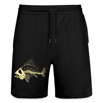 Poisson - Short de jogging bio TRAINER Stanley/Stella unisexe - noir - Devant - Nik (191cm) & Marisol (170cm)