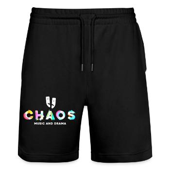 Chaos Music and Drama - Stanley/Stella Trainer Unisex Organic Jogging Shorts - black - Front - Nik (191cm) & Marisol (170cm)