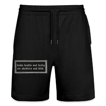 Liaba bsuffa - Stanley/Stella Unisex Bio Joggingshorts Trainer  - Schwarz - Vorne - Nik (191cm) & Marisol (170cm)