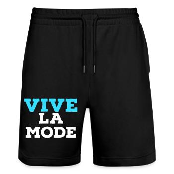 vive la mode - Short de jogging bio TRAINER Stanley/Stella unisexe - noir - Devant - Nik (191cm) & Marisol (170cm)