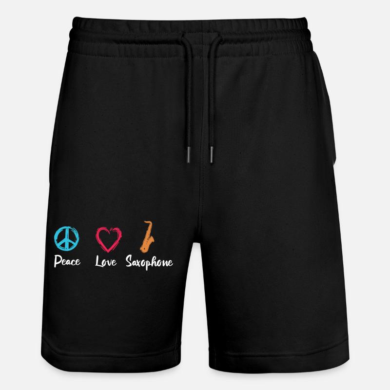 Saxophone Amour Paix - Short de jogging bio TRAINER Stanley/Stella unisexe - noir