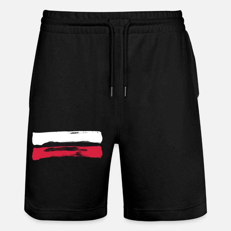 Poland Stripes - Drapeau polonais - Short de jogging bio TRAINER Stanley/Stella unisexe - noir