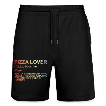 Définition de l’amateur de pizza - Short de jogging bio TRAINER Stanley/Stella unisexe - noir - Devant - Nik (191cm) & Marisol (170cm)