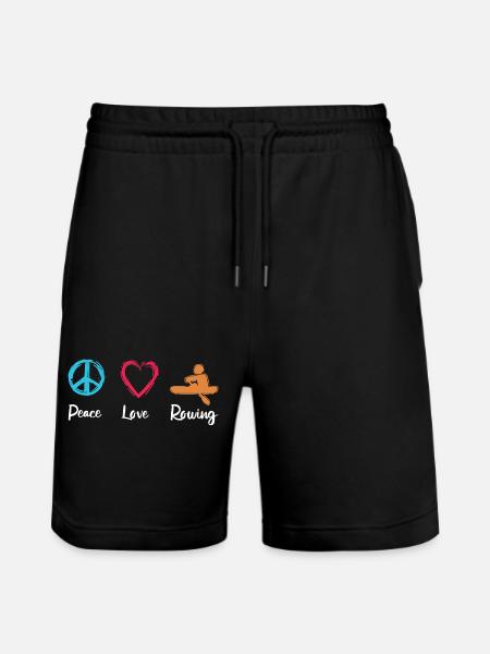 Peace, Love, Rowing - Stanley/Stella Trainer Unisex Organic Jogging Shorts - black
