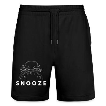 Réveil de réveil Sommeil Humour Chemise du matin paresseux - Short de jogging bio TRAINER Stanley/Stella unisexe - noir - Devant - Nik (191cm) & Marisol (170cm)