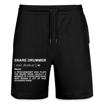 Drummer Definition - Stanley/Stella Trainer Unisex Organic Jogging Shorts - black - Front - Nik (191cm) & Marisol (170cm)