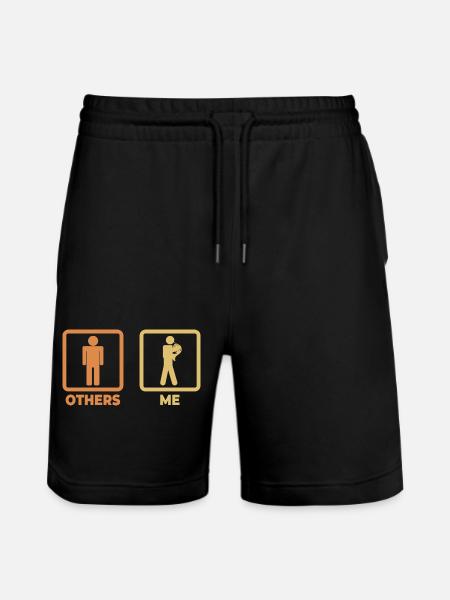 Waldhorn Strichfiguren - Stanley/Stella Unisex Bio Joggingshorts Trainer  - Schwarz
