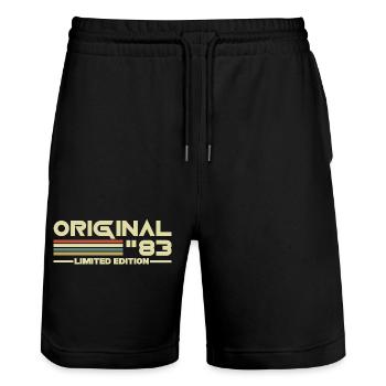 1983 - Stanley/Stella Trainer Unisex Organic Jogging Shorts - black - Front - Nik (191cm) & Marisol (170cm)