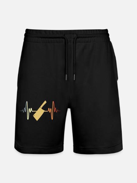 Hackbeil EKG Herzlinie - Stanley/Stella Unisex Bio Joggingshorts Trainer - Schwarz