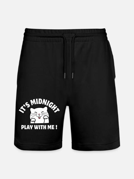 Midnight, Cat, Cat Humor - Stanley/Stella Trainer Unisex Organic Jogging Shorts - black