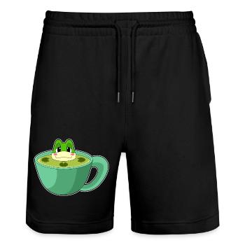 Mug grenouille - Short de jogging bio TRAINER Stanley/Stella unisexe - noir - Devant - Nik (191cm) & Marisol (170cm)