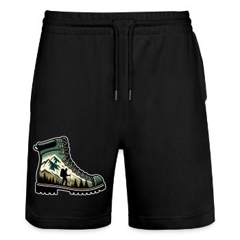 Chaussure randonnée Montagne Trekkeur Randonneur - Short de jogging bio TRAINER Stanley/Stella unisexe - noir - Devant - Nik (191cm) & Marisol (170cm)