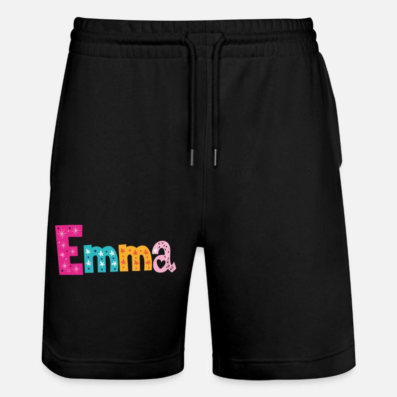 Personalisierter Emma-Name - Stanley/Stella Unisex Bio Joggingshorts Trainer  - Schwarz