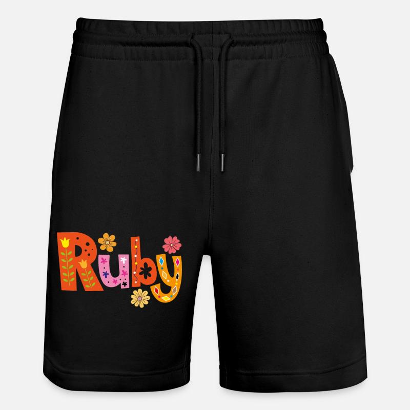 Personalisierter Ruby-Name - Stanley/Stella Unisex Bio Joggingshorts Trainer  - Schwarz