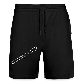 Croquis de flûte - Short de jogging bio TRAINER Stanley/Stella unisexe - noir - Devant - Nik (191cm) & Marisol (170cm)