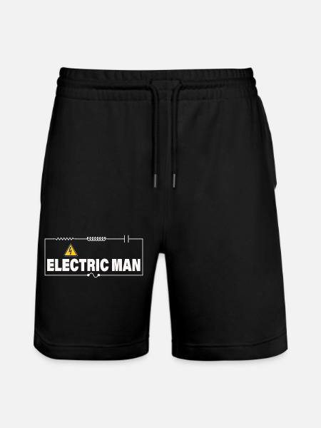 ELECTRIC MAN - Stanley/Stella Trainer Unisex Organic Jogging Shorts - black