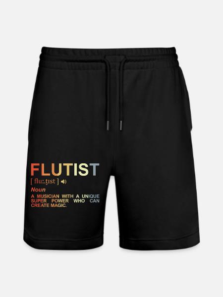 Flötist Bedeutung - Stanley/Stella Unisex Bio Joggingshorts Trainer  - Schwarz