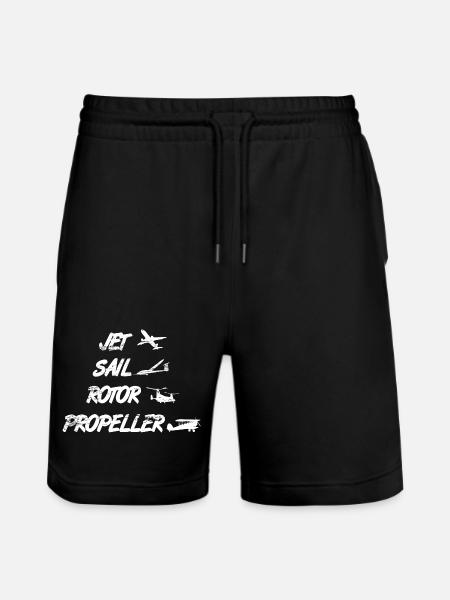 Nozzles sail rotor propeller aircraft - Stanley/Stella Trainer Unisex Organic Jogging Shorts - black