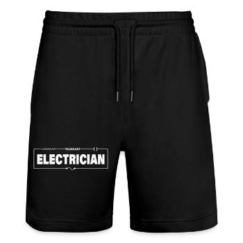 ELECTRICIAN - Stanley/Stella Unisex Bio Joggingshorts Trainer  - Schwarz - Vorne - Nik (191cm) & Marisol (170cm)