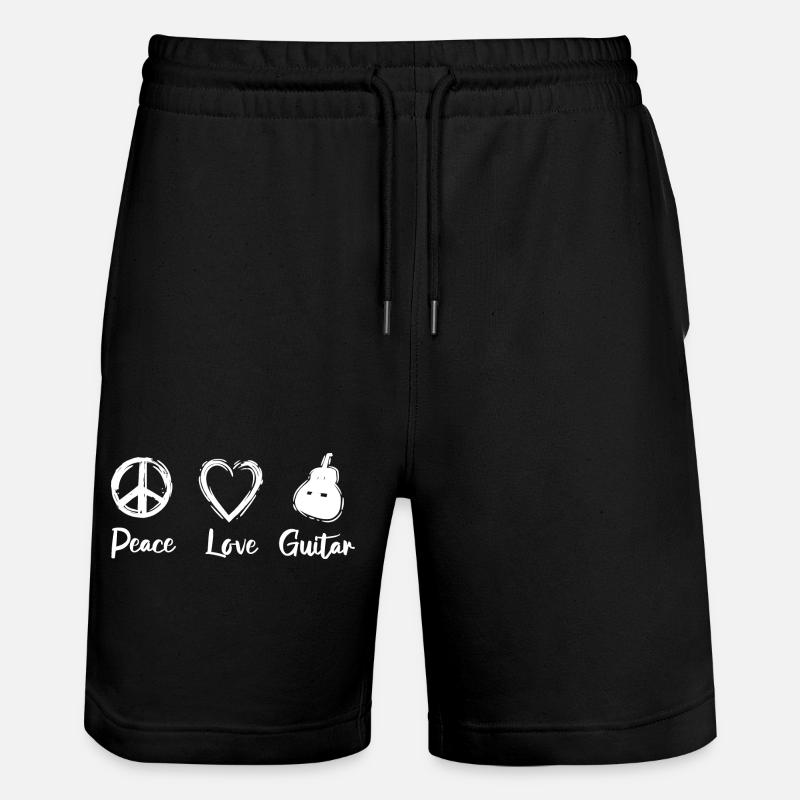 Peace Love Guitar - Stanley/Stella Unisex Bio Joggingshorts Trainer  - Schwarz