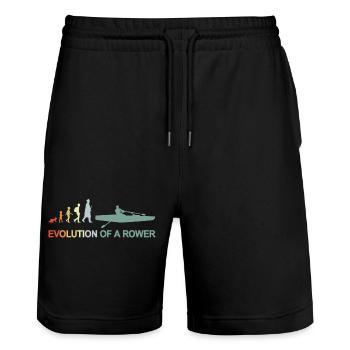 Development of a rower - Stanley/Stella Trainer Unisex Organic Jogging Shorts - black - Front - Nik (191cm) & Marisol (170cm)