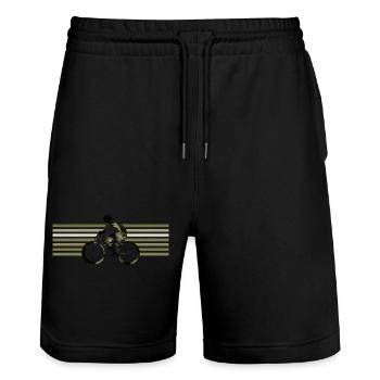 Radfahrer - Stanley/Stella Unisex Bio Joggingshorts Trainer  - Schwarz - Vorne - Nik (191cm) & Marisol (170cm)